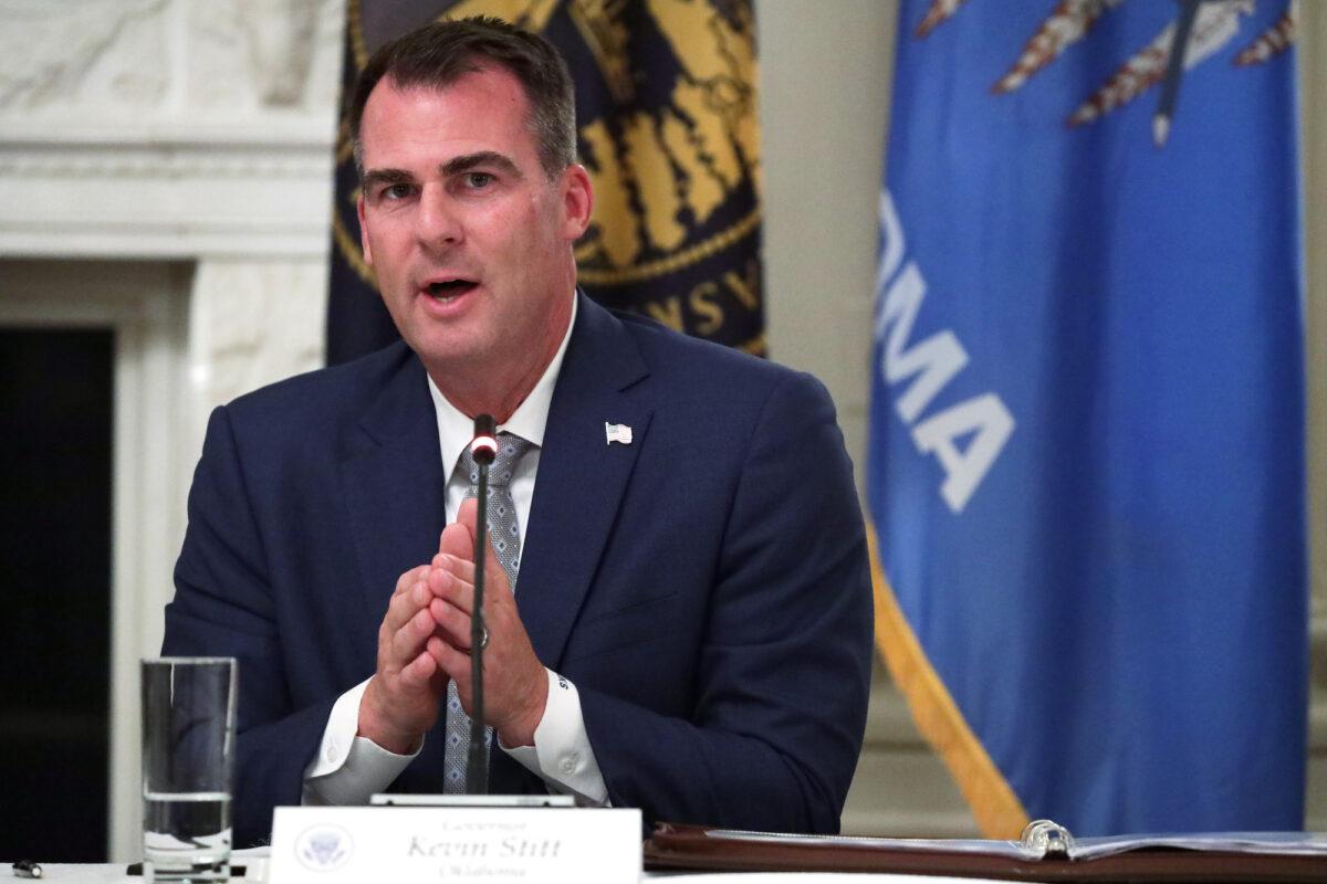 Oklahoma Gov. Kevin Stitt speaks at a roundtable at the White House in Washington, on June 18, 2020. (Alex Wong/Getty Images)