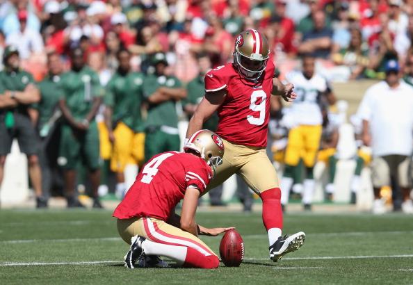 Free Kick: 49ers Kicker Phil Dawson Attempts 71-Yard Field Goal in Rams Game