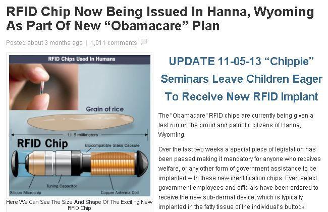 Are RFID Chips Being Tested for Obamacare? No, It’s a Hoax