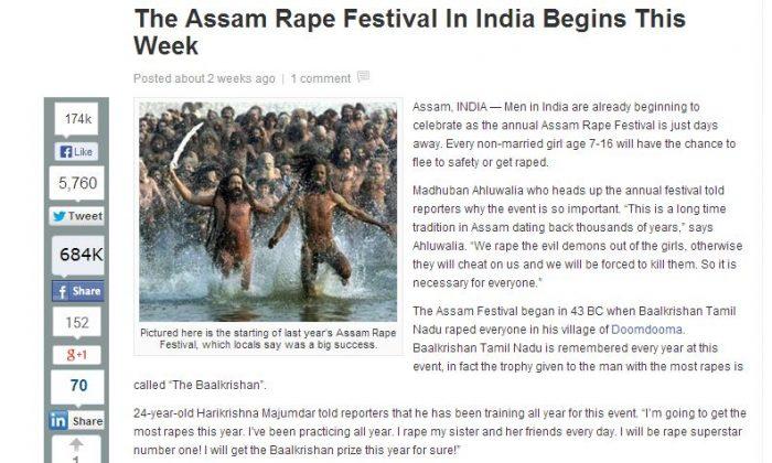 ‘Assam Rape Festival’ Week Article is a Hoax; India to Investigate it as ‘Cybercrime’