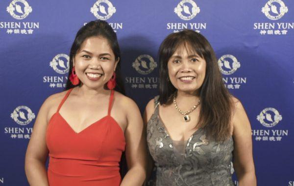 Retired civil construction business owner Josie Rae-Smith (R) saw Shen Yun at Brisbane's Queensland Performing Arts Centre, in Australia, on Feb. 27, 2019. (Nelson Huang/NTD Television)