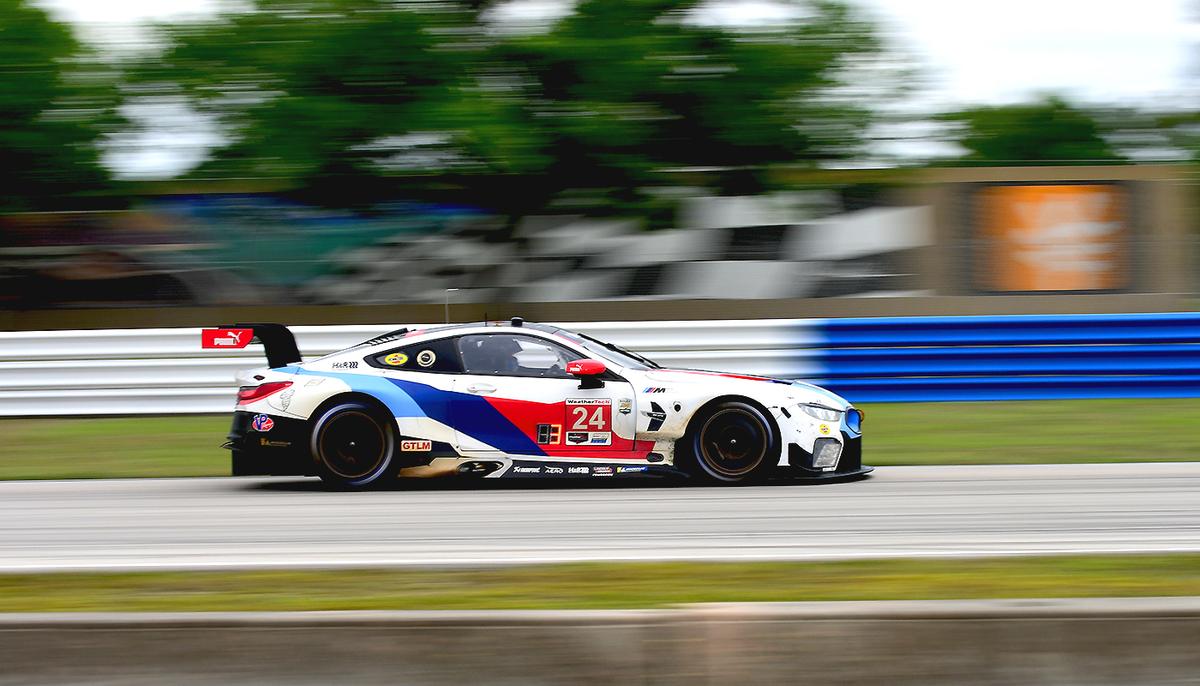 The #24 BMW M8 of Jesse Krohn, John Edwards, and Philipp Eng finished fourth in GTLM. (Bill Kent/Epoch Times)