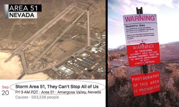 Number of UFO Sleuths Vowing to ‘Storm Area 51’ in Search of Alien Secrets Nears 1 Million