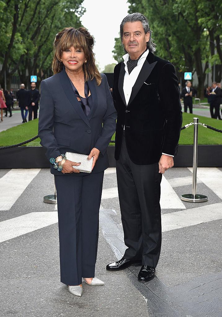 Turner with her husband, Erwin Bach, at the Giorgio Armani 40th Anniversary Silos Opening and Cocktail Reception in Milan, Italy, on April 30, 2015 (©Getty Images | <a href="https://www.gettyimages.com/detail/news-photo/tina-turner-and-erwin-bach-attend-the-giorgio-armani-40th-news-photo/471719398?adppopup=true">Jacopo Raule</a>)