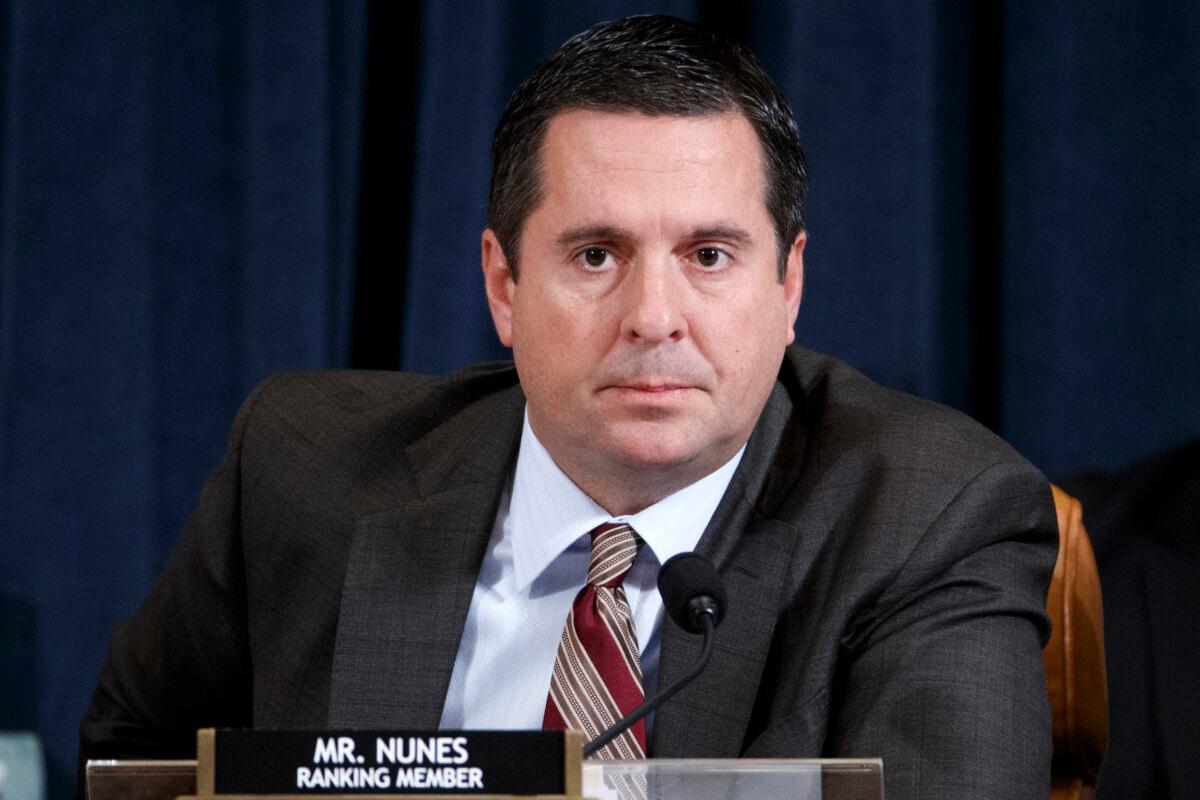 Ranking member of the House Intelligence Committee Rep. Devin Nunes (R-Calif.) on Capitol Hill in Washington on Nov. 19, 2019. (Shawn Thew/Pool/Getty Images)