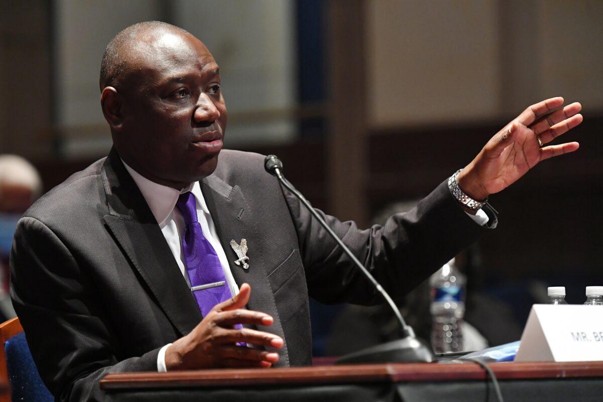 Civil rights attorney Benjamin Crump testifies at a committee hearing at the U.S. Capitol in Washington on June 10, 2020. (Mandel Ngan/Pool/Getty Images)