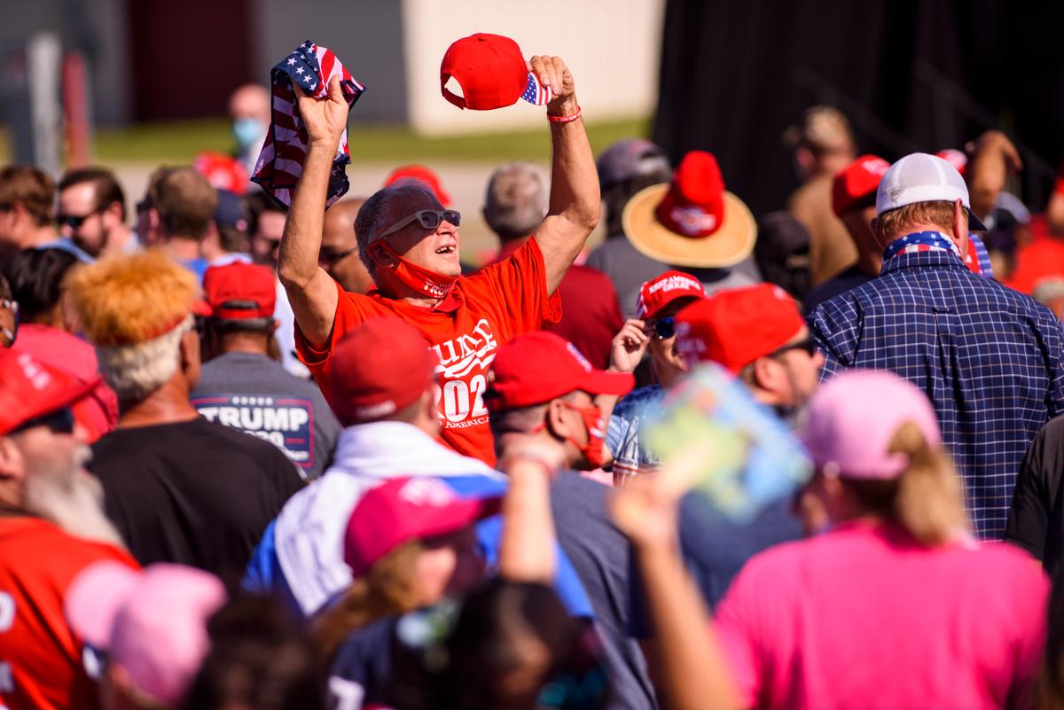 People attend a campaign rally for President Donald Trump in Lumberton, N.C., on Oct. 24, 2020. (Melissa Sue Gerrits/Getty Images)