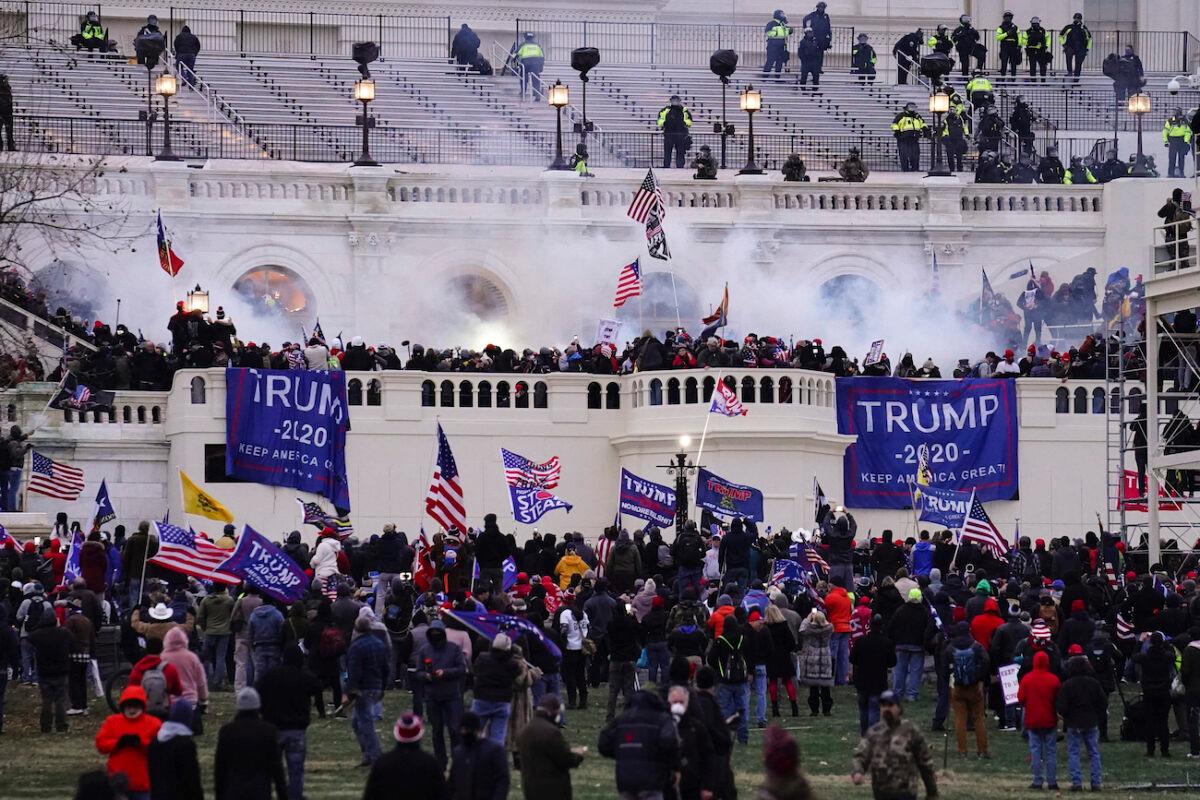 Protesters at the Capitol in Washington on Jan. 6, 2021. (John Minchillo/AP Photo, File)