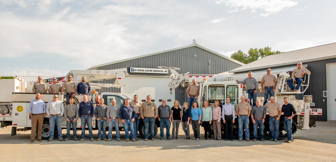 Employees of West Central Electric Cooperative in a group photo in Murdo, S.D. (Courtesy of Jeff Birkeland)