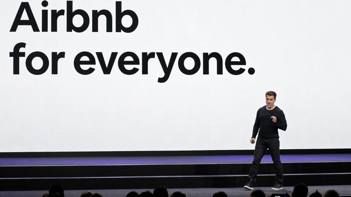 Airbnb CEO Brian Chesky speaks during an event in San Francisco, Calif., on Feb. 22, 2018. (Eric Risberg/AP Photo)