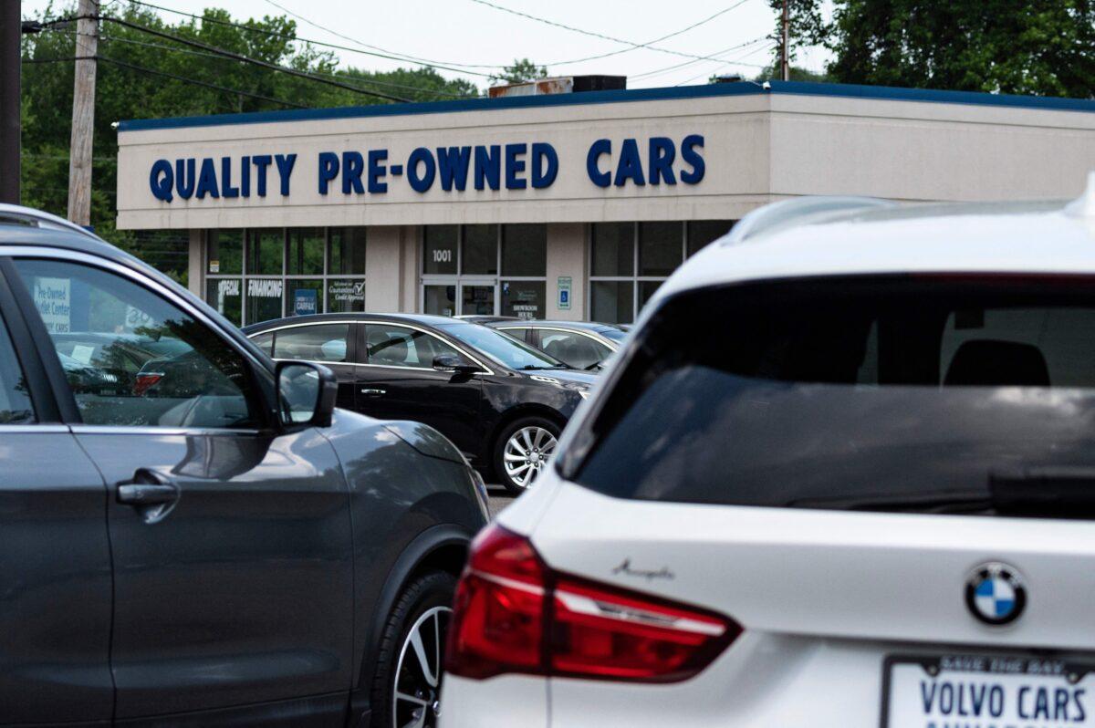 A used car dealership in Annapolis, Md., on May 27, 2021. (Jim Watson/AFP via Getty Images)