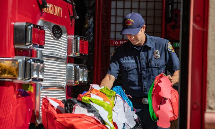 Irvine Rotary Club Donates Bags of Essentials to Orange County Fire Authority
