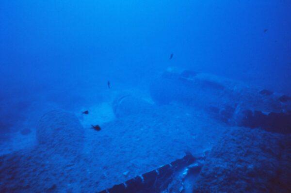 The sunken B-17 bomber that Lt. Sedgeley and his crew flew in. (Courtesy of John Christopher Fine)