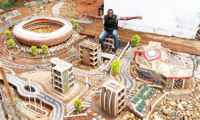 Man Builds ‘Mini Johannesburg’ in Parents’ Backyard Over 12 Years Using Recycled Materials