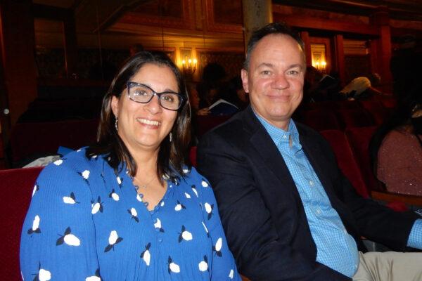 Barbara and Mark Connor attend the performance of Shen Yun Performing Arts in Albany, New York, on April 16, 2022. (Weiyong Zhu/The Epoch Times)