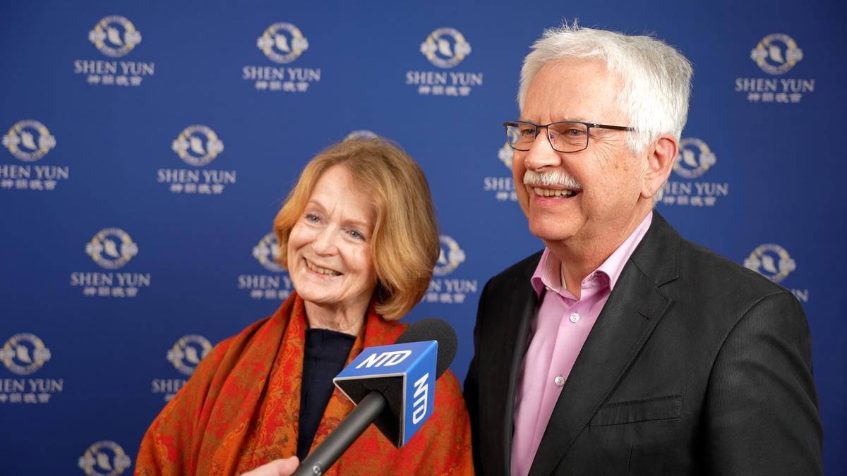 Gerhard and Barbara Ascherl at the Forum am Schlosspark in Baden-Württemberg, Germany on Feb. 22. (NTD)
