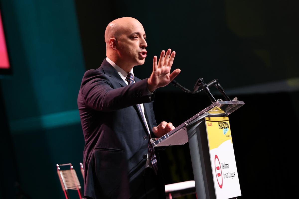 Anti-Defamation League CEO Jonathan Greenblatt speaks on stage during the National Urban League Conference Plenary II: State of Black America, in Houston, Texas, on July 28, 2023. (Arturo Holmes/Getty Images for National Urban League)