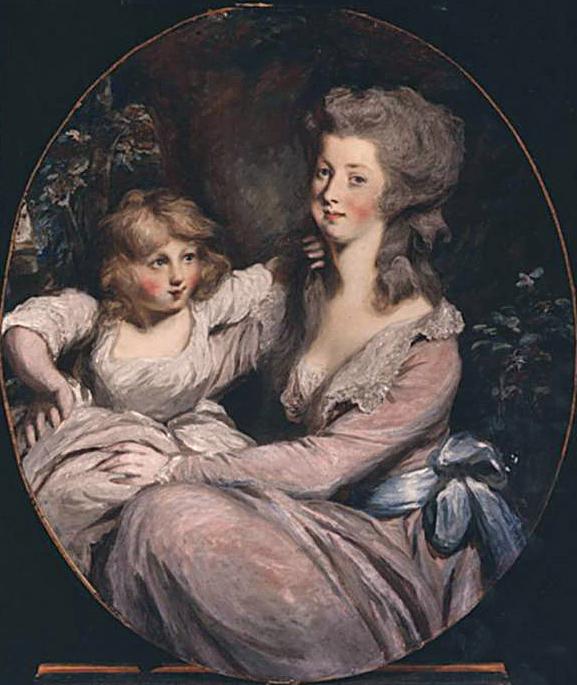 A portrait of Peggy Shippen Arnold and daughter Sophia, by Daniel Gardner, circa 1787. (Public Domain)
