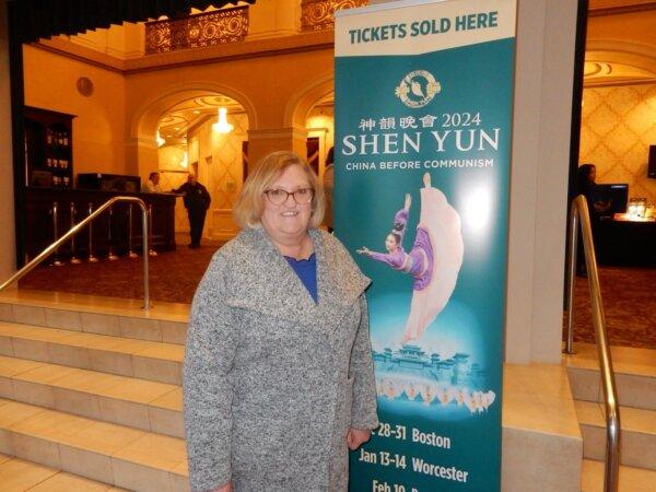 Janet White attended Shen Yun Performing Arts at The Hanover Theatre in Worcester, Massachusetts, on Jan. 13, 2024. (Weiyong Zhu/The Epoch Times)