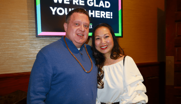 Thomas Oran and Thien Hoang attended Shen Yun Performing Arts at the Martin Marietta Center for the Performing Arts in Raleigh, N.C., on Jan. 21, 2024. (Nancy Han/The Epoch Times)