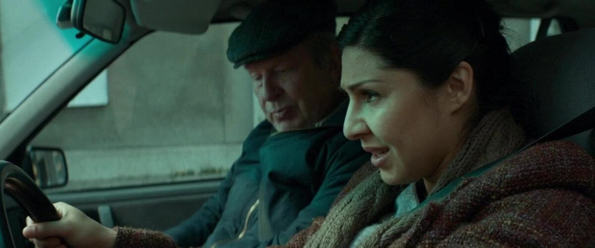 Ove (Rolf Lassgard) teaches Parvaneh (Bahar Pars) how to drive, in “A Man Called Ove.” (Nordisk Film)
