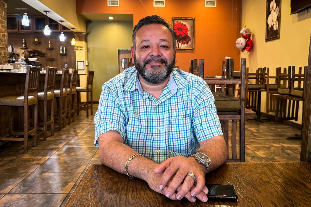 Martin Aguilera, a restaurant owner residing in Brownsville, Texas, on Feb. 28, 2024. (Emel Akan/The Epoch Times)