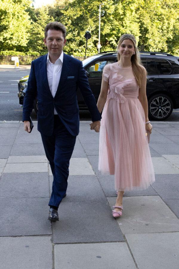 Nick Candy and Holly Valance arrive for the Conservative Summer Party in London, England on June 20, 2022. (Ricky Vigil/Getty Images)