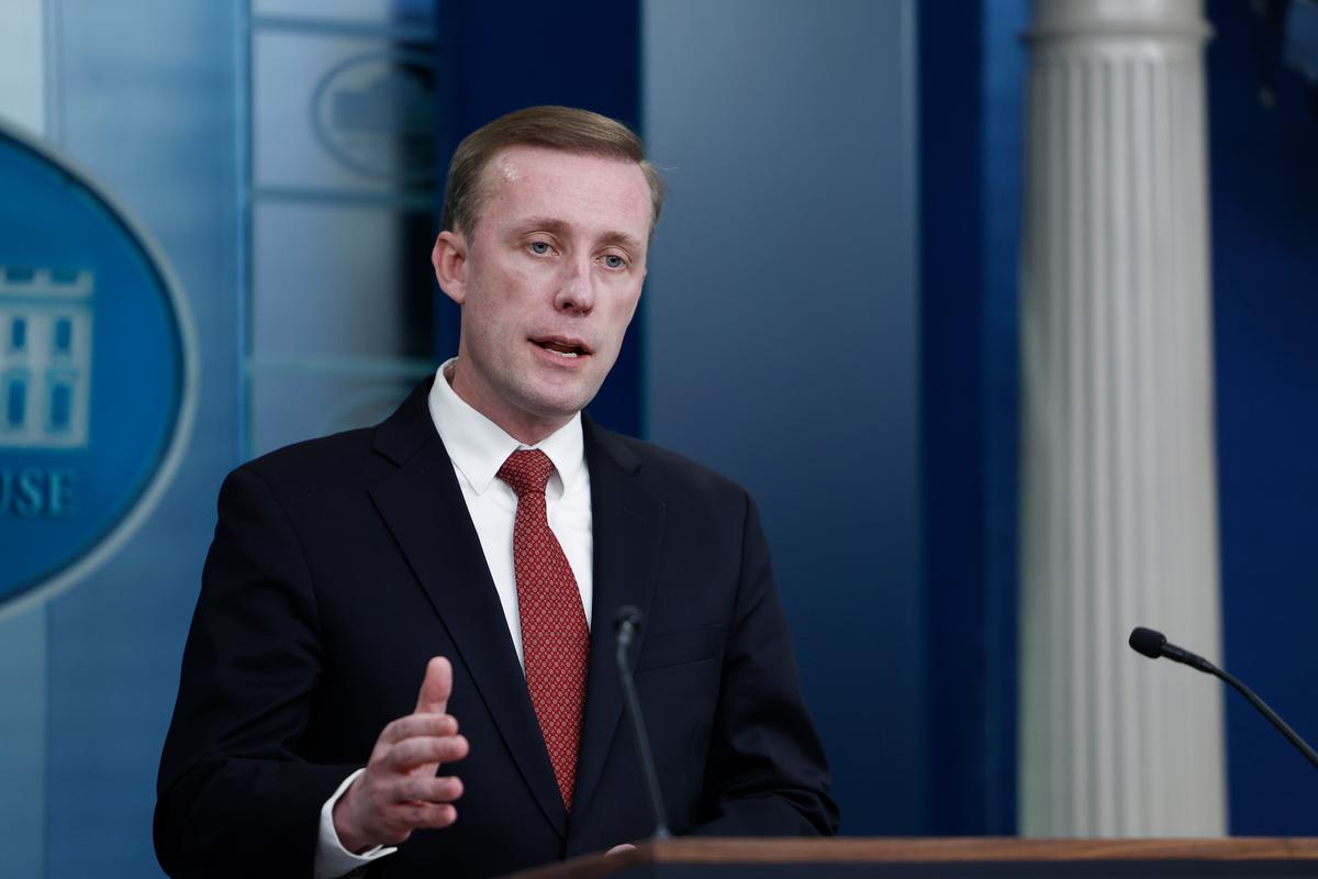National Security Advisor Jake Sullivan speaks during a news briefing at the White House in Washington on March 18, 2024. (Anna Moneymaker/Getty Images)