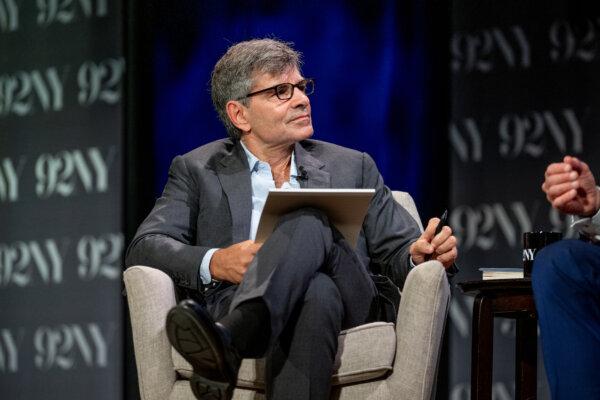 George Stephanopoulos with Arthur C. Brooks and Oprah Winfrey discuss "Build The Life You Want" at The 92nd Street Y, New York in New York City, on Sept. 12, 2023. (Roy Rochlin/Getty Images)