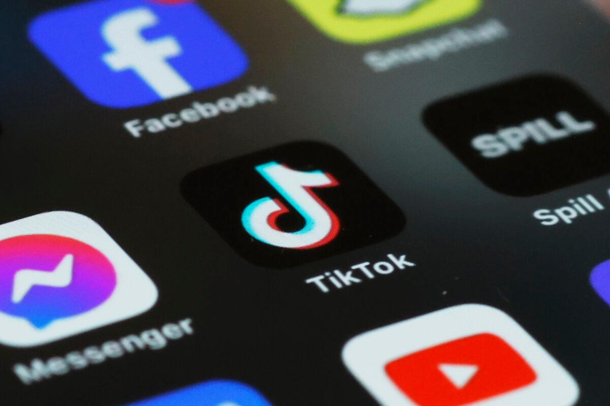 The TikTok app is displayed on a phone in New York City on March 13, 2024, in this photo illustration. (Michael M. Santiago/Getty Images)