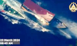 Chinese Coast Guard Hits Philippine Boat With Water Cannons in Disputed Sea, Causing Injuries
