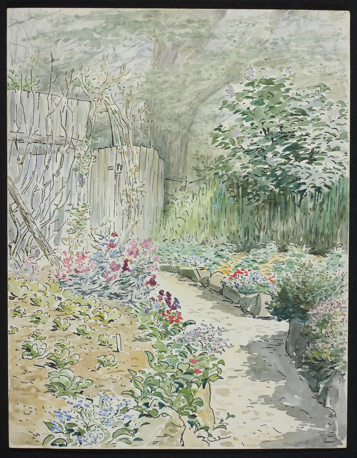 Potter's illustration of Spring in Harescombe Grange, Gloucestershire, circa 1903, by Beatrix Potter. © Victoria and Albert Museum, London. (Courtesy of The Morgan Library & Museum)