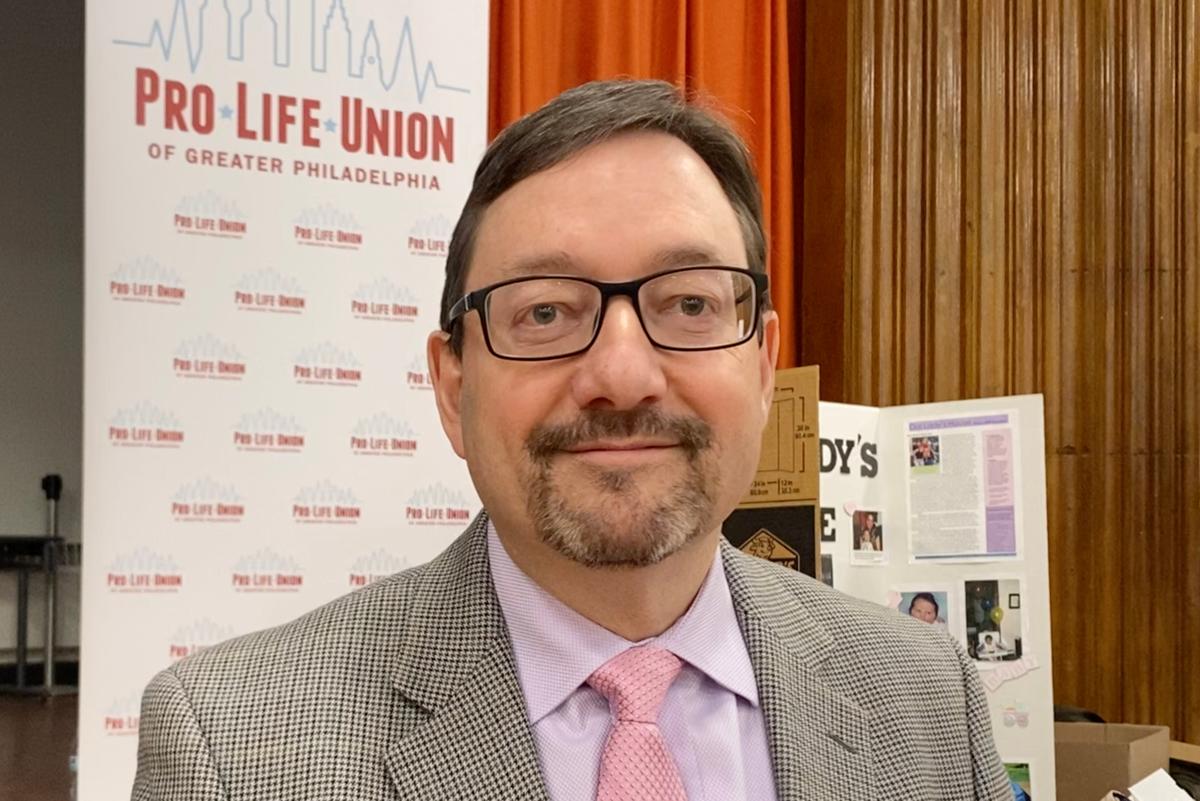 Tom Stevens, president and CEO of Pro-Life Union of Greater Philadelphia at 2024 Life Advocate Resource Conference at St Matthew Church Hall in Conshohocken, PA, on April 6, 2024. (Lily Sun/The Epoch Times)