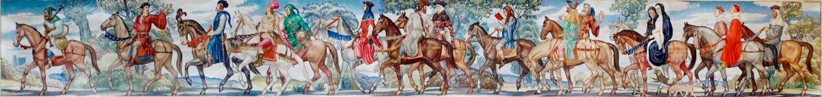 Mural by Ezra Winter illustrating the characters in "The Canterbury Tales" by Geoffrey Chaucer. Library of Congress, John Adams Building, Washington. (Public Domain)