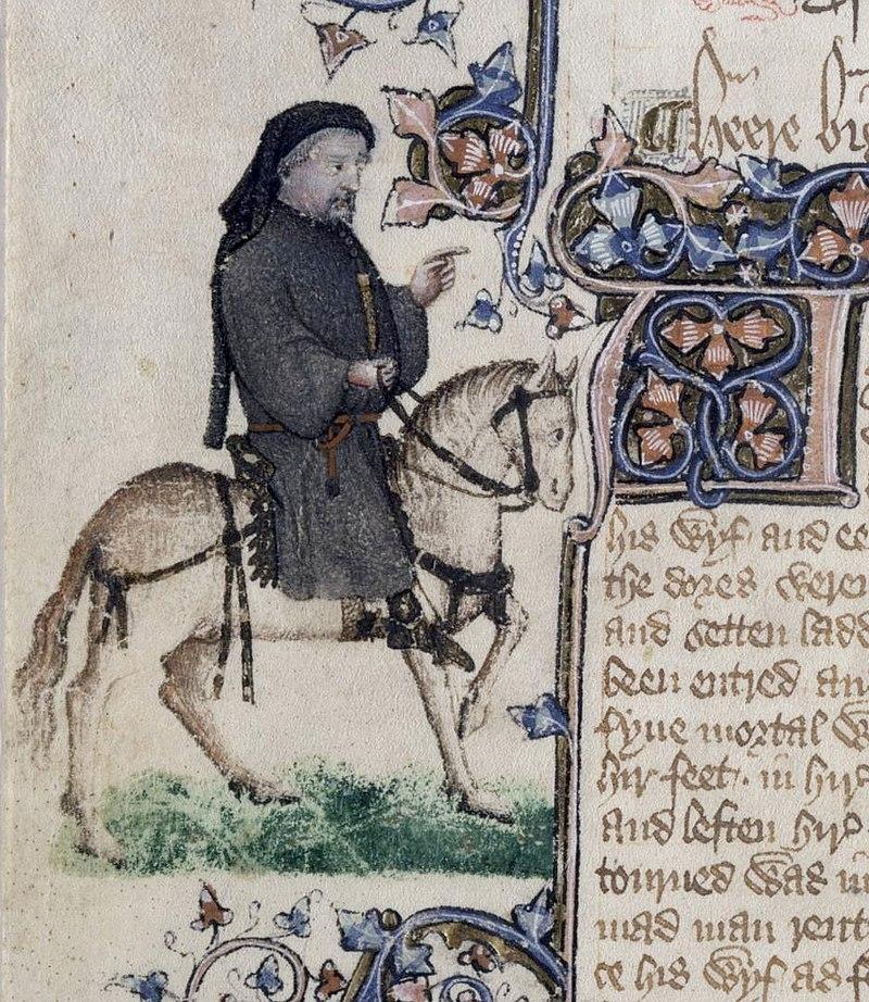Geoffrey Chaucer from the Ellesmere Manuscript. (Public Domain)