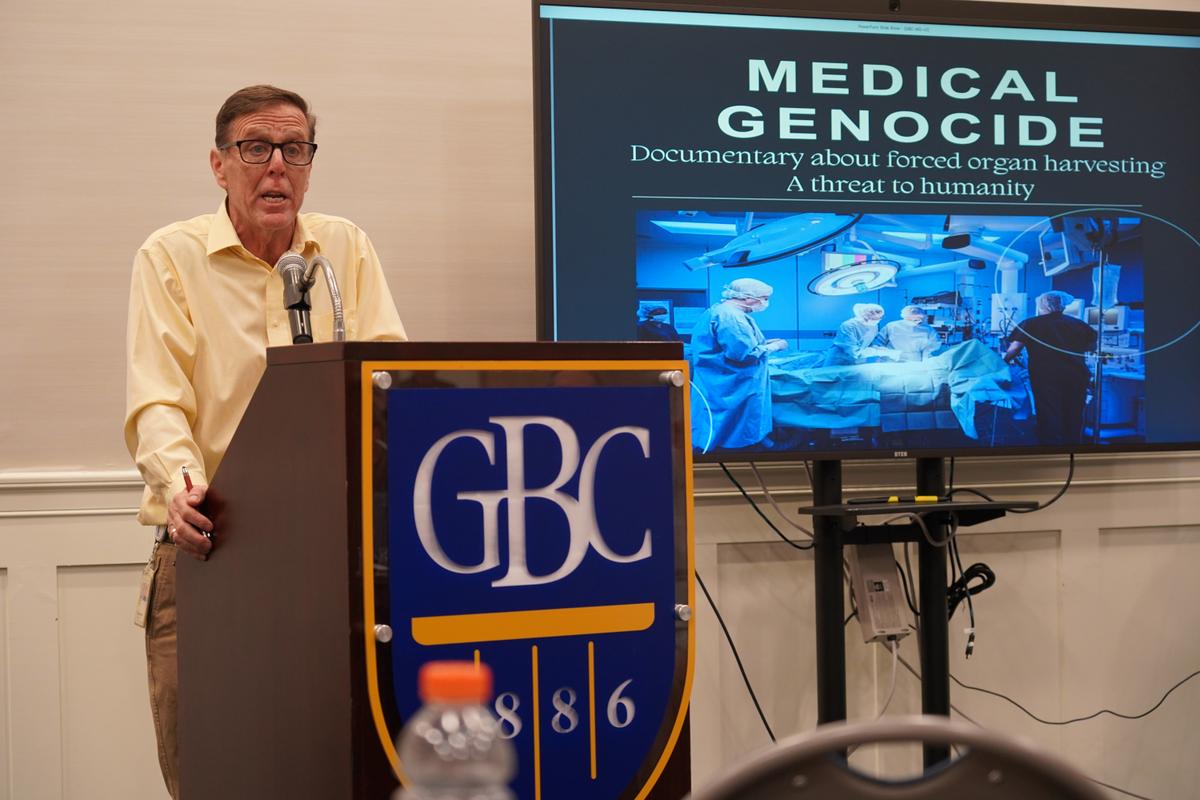 State Rep. Michael Ramone attends the documentary screening of “Medical Genocide” at Goldey-Beacom College (GBC) in Delaware on April 10, 2024. (Jennifer Yang/The Epoch Times)