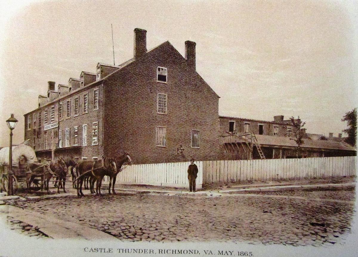 Castle Thunder was a notorious tobacco barn-turned-prison in Richmond, Va. The Confederates used it to interrogate, imprison, and torture political prisoners and spies during the Civil War. (Public Domain)