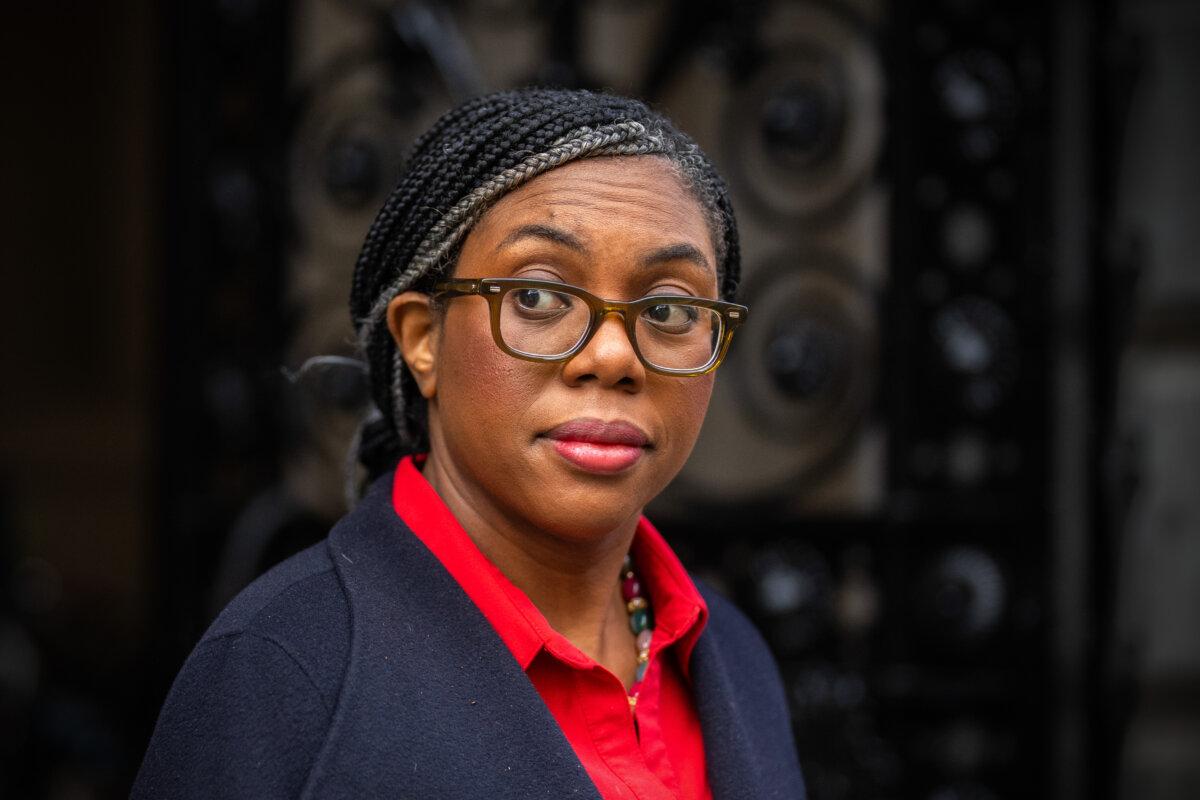 Kemi Badenoch, minister for women and equalities, arrives to attend the weekly meeting of Cabinet ministers in 10 Downing Street in London on March 26, 2024. (Carl Court/Getty Images)