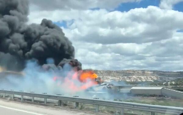Freight Train Carrying Gasoline Derails, Catches Fire Near US–Mexico Border