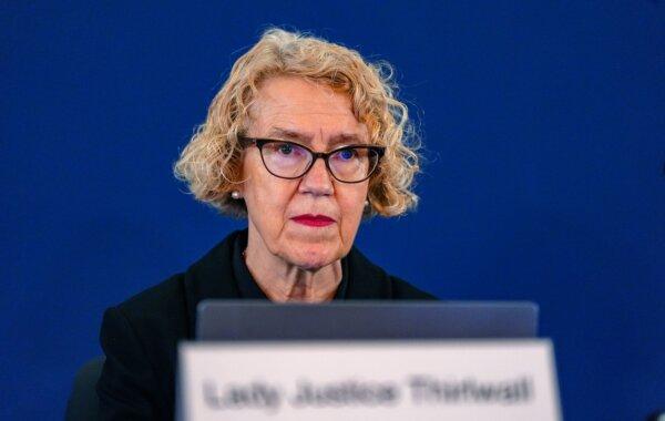 Lady Justice Thirlwall pictured at the opening of the inquiry into the Lucy Letby case, at Liverpool Town Hall on Sept. 10, 2024. (Peter Byrne/PA)