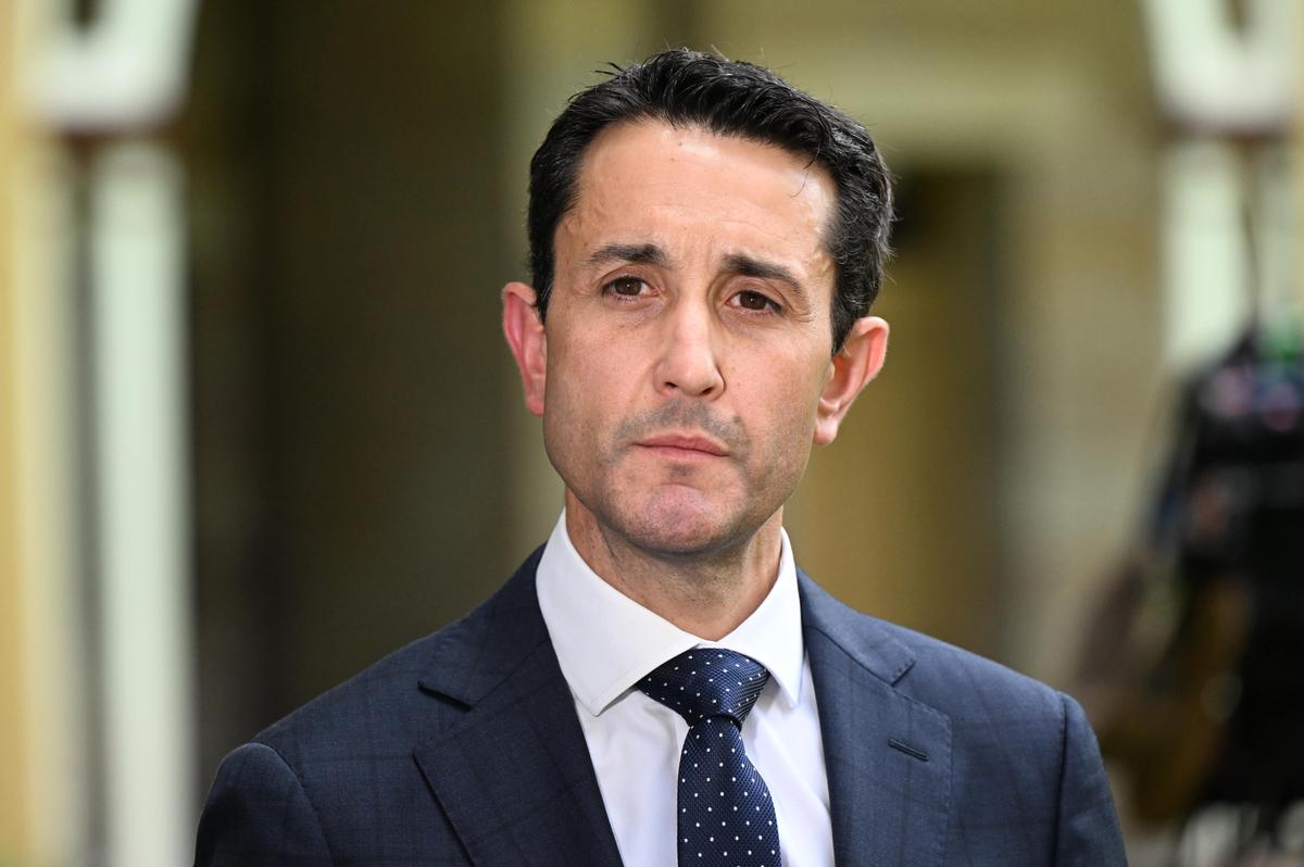 LNP Premier-elect David Crisafulli addresses the media at Parliament House in Brisbane, Australia on Oct. 27, 2024. (AAP Image/Darren England)