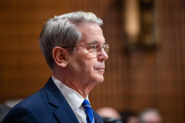 Treasury Secretary nominee Scott Bessent testifies before the Senate Committee on Finance on Capitol Hill in Washington on Jan. 16, 2025. (Madalina Vasiliu/The Epoch Times)