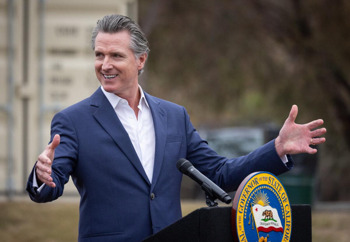 California Gov. Gavin Newsom speaks in Los Angeles on Sep. 25, 2024. (John Fredricks/The Epoch Times)