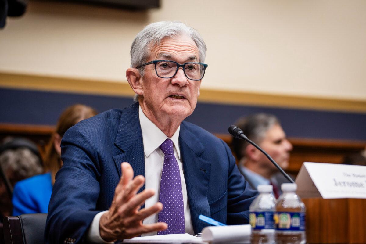 Federal Reserve Chairman Jerome Powell testifies before the House Committee on Monetary Policy in Washington on Feb. 12, 2025. (Madalina Vasiliu/The Epoch Times)