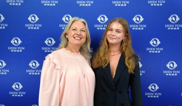 Tania MacLeod and her daughter Skye MacLeod attend Shen Yun Performing Arts at the Capitol Theatre in Sydney, Australia, on March 9, 2025. (NTD)