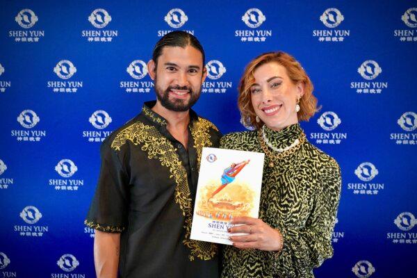 Anthony and Chantelle Pieters at Shen Yun Performing Arts on the Gold Coast, Australia, on March 14, 2025. (NTD)