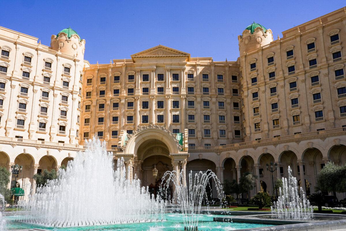The Ritz-Carlton hotel in Riyadh, Saudi Arabia, where talks between Russian and U.S. officials were held on March 24, 2025. (Mohammed Benmansour/Reuters)