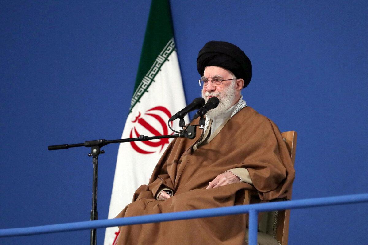 Iranian Supreme Leader Ayatollah Ali Khamenei speaks during a meeting in Tehran on March 21, 2025. (Office of the Iranian Supreme Leader/WANA/ via Reuters)