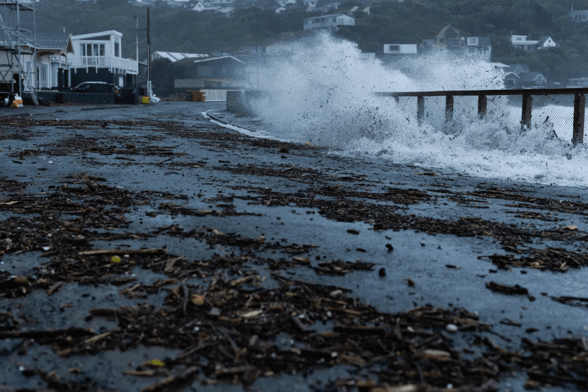 Wellington's coast on the afternoon of May 1, 2025. (Courtesy of the National Institute of Water and Atmospheric Research)