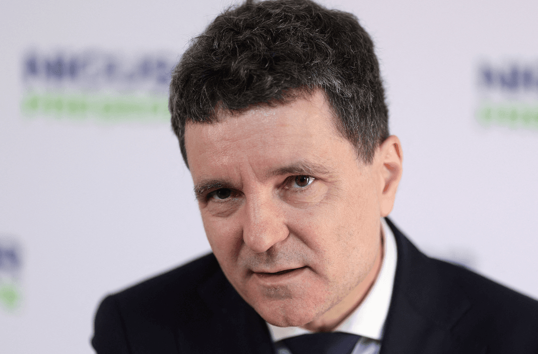 Presidential candidate and Bucharest Mayor Nicușor Dan answers questions during an interview with Reuters, in Bucharest, Romania, on April 23, 2025. (Octav Ganea via Reuters/Inquam Photos)